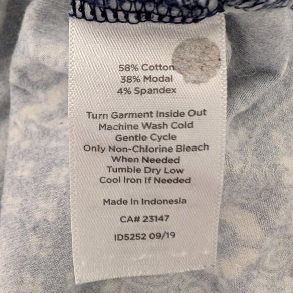 Talbots Bandana Jersey Wrap Maxi Skirt Womens Size Large Blue Floral Pull On - Picture 6 of 10